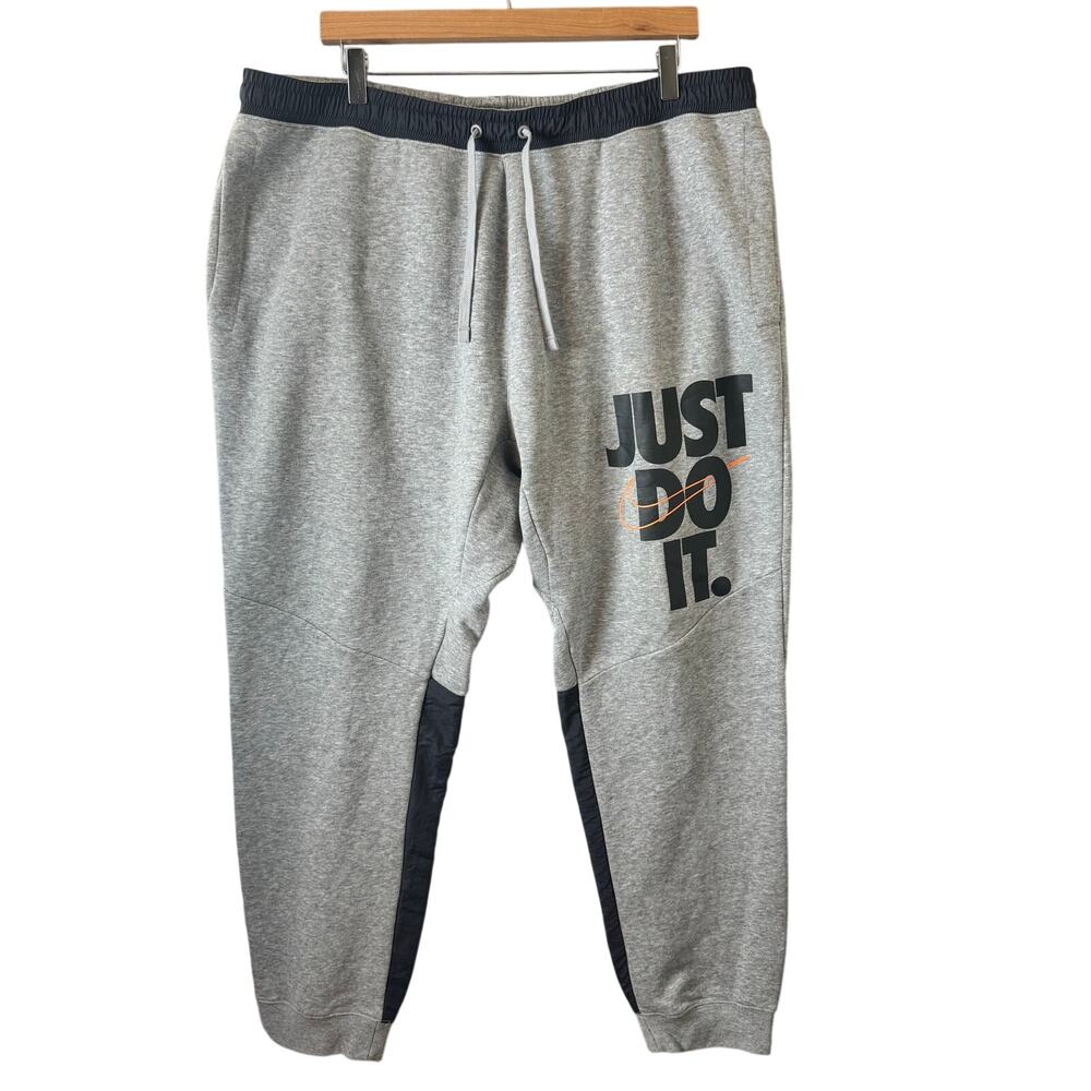 Nike Tech Joggers Men’s Size XXL Grey Black Athletic Sportswear Activewear Y2K